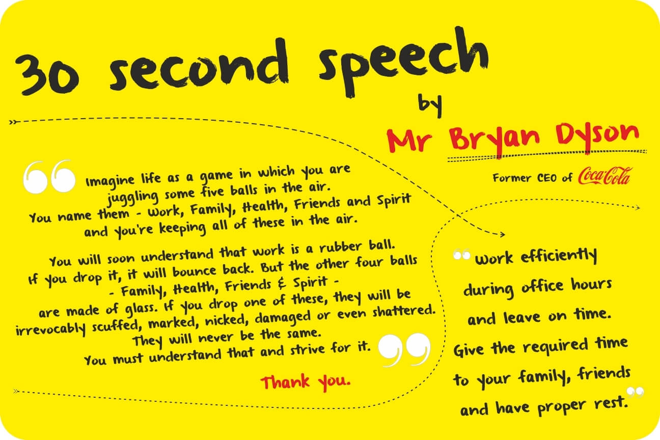 A Speech by Brian Dyson on Life